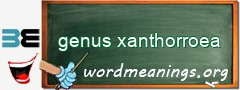 WordMeaning blackboard for genus xanthorroea